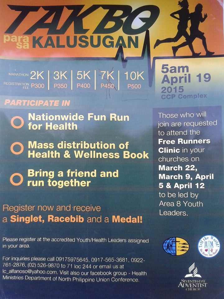 Takbo Para Sa Kalusugan 2015  Registration, Singlet, Map  Pinoy Fitness