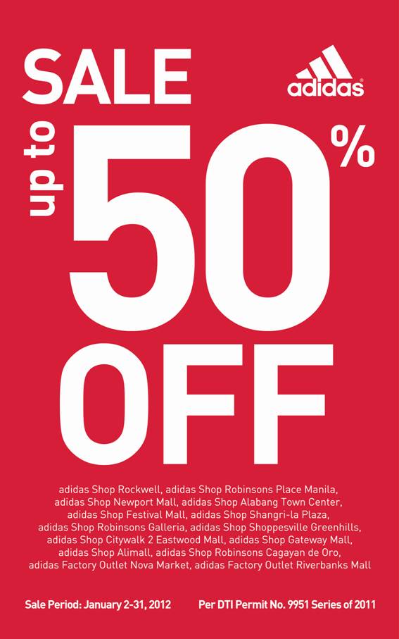 adidas SALE upto 50% OFF - January 2-31, 2012 | Pinoy Fitness