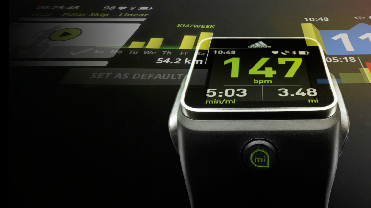 adidas miCoach Smart Run GPS Watch Black G76792 - Best Buy