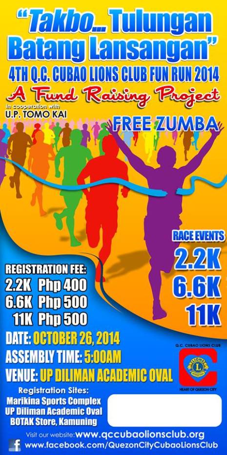 Takbo...Tulungan Batang Lansangan 2014 @ UP Diliman | Registration ...