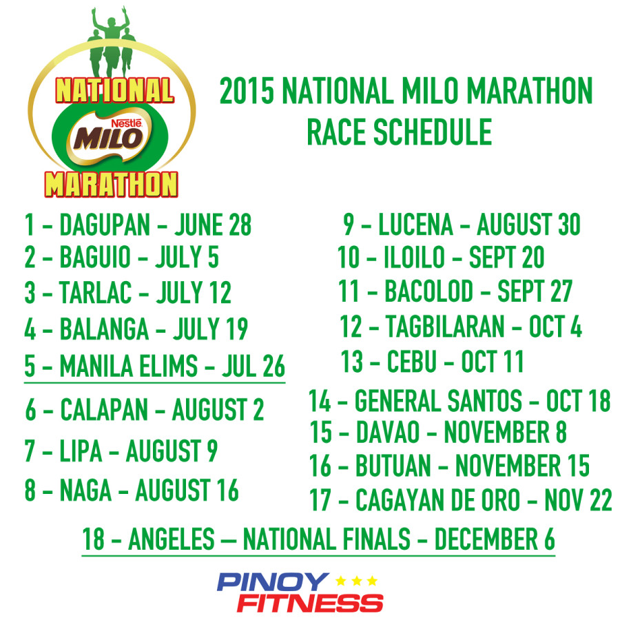 39th Milo Marathon 2015 Race Schedule Pinoy Fitness