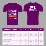 Hope 4 Lupus Run – Finisher Shirt Size Size Chart