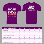 Hope 4 Lupus Run – Finisher Shirt Size Size Chart REV3