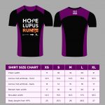 Hope 4 Lupus Run – Race Shirt Size Size Chart REV3