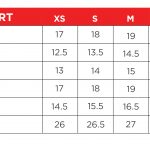 PF SUB1 2018 Shirt Size Chart